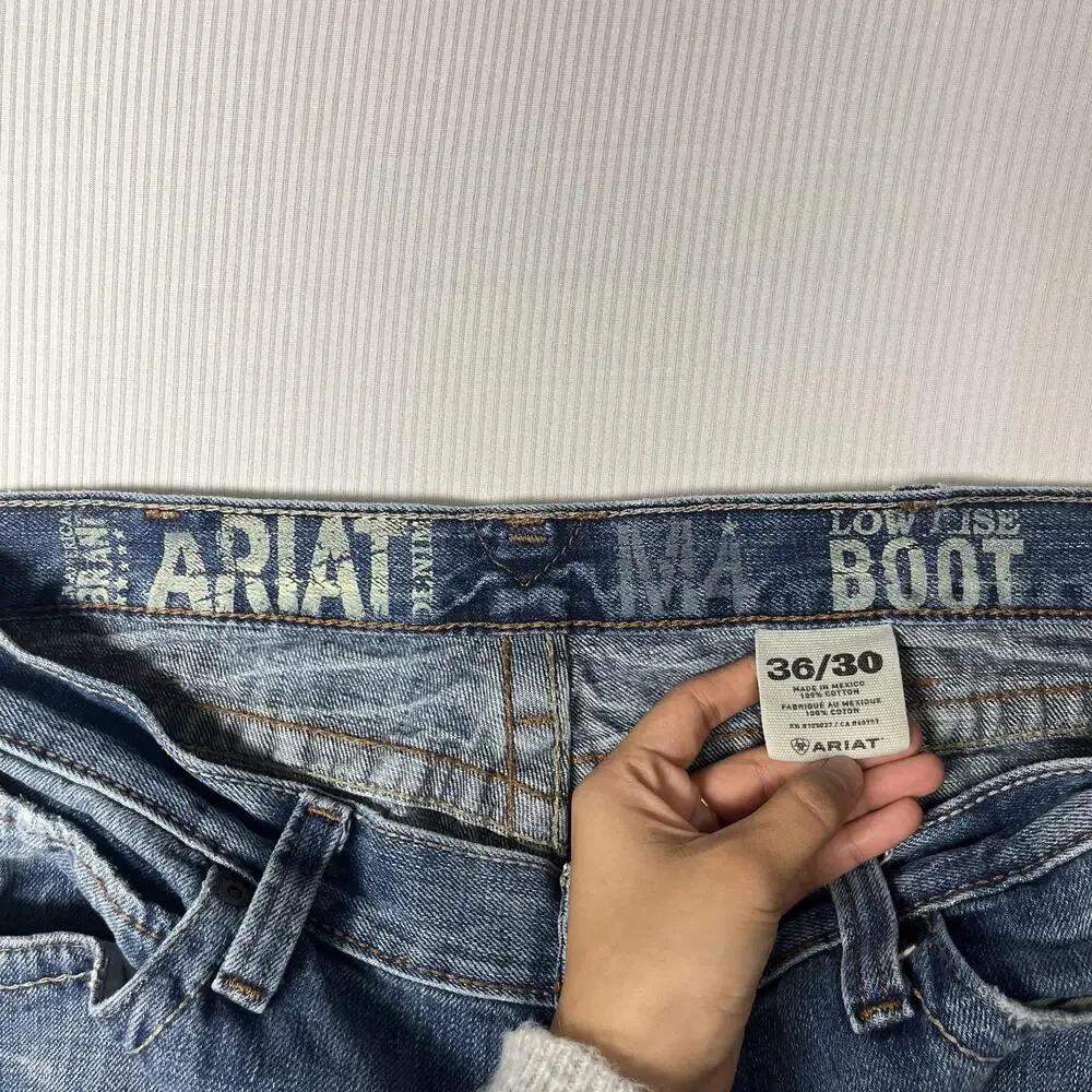 Ariat M4 Jeans Mens 36x30 Blue Medium Wash Relaxed Bootcut Low Rise Denim